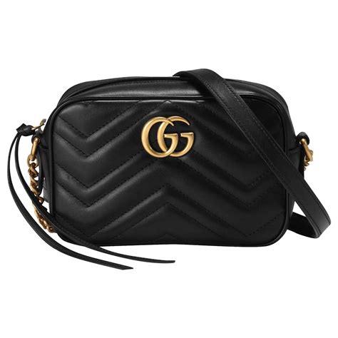 gucci black bag gold chain|gucci marmont mini chain bag.